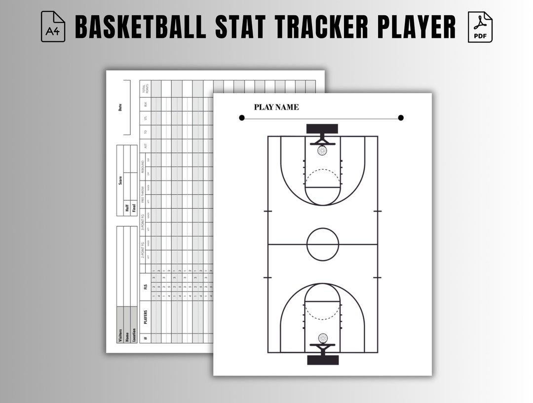 Basketball Stat Tracker Printable Score Card PDF PNG Etsy