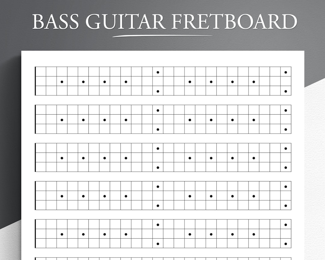 Bass Guitar Neck Diagram Printable Fretboard Chart PDF Etsy Norway