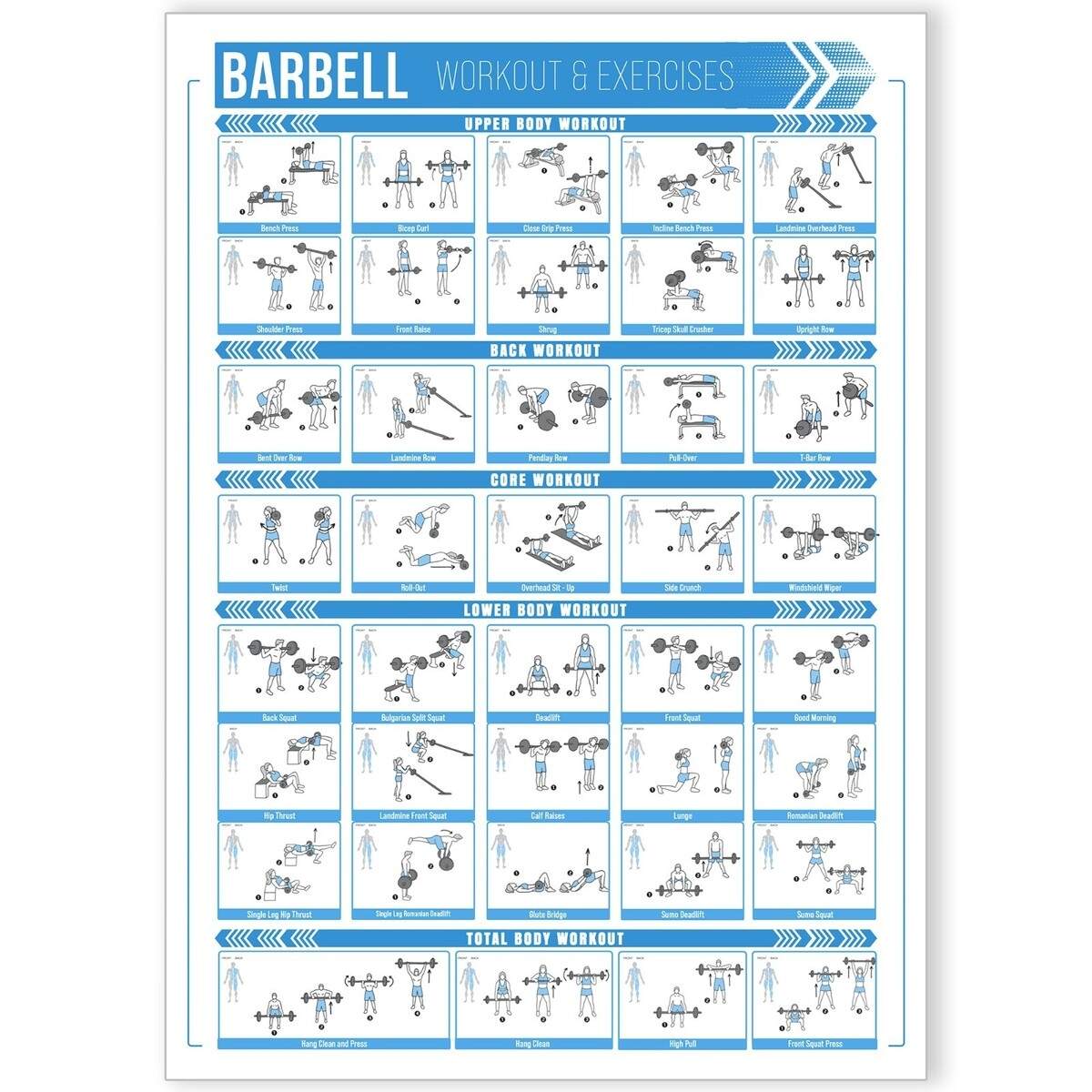 Chart Daily Barbell Workout Full Body Split Day Home Workout With Dumbbells Workout Chart