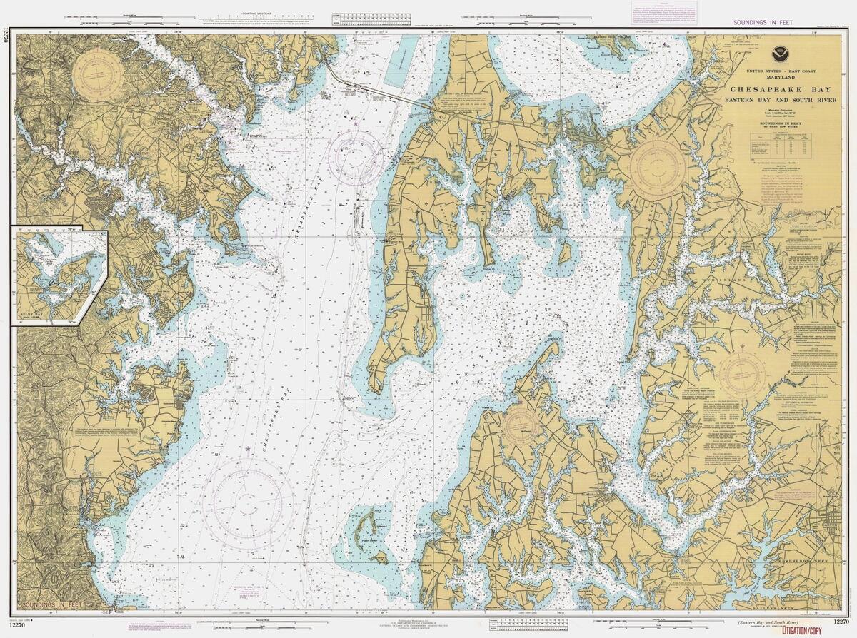 Chesapeake Bay Eastern Bay South River Map 1978 Nautical Chart Print Etsy