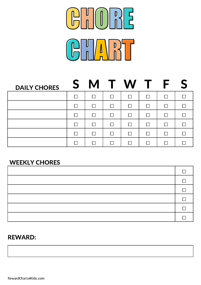 Chore Charts For Kids Boys