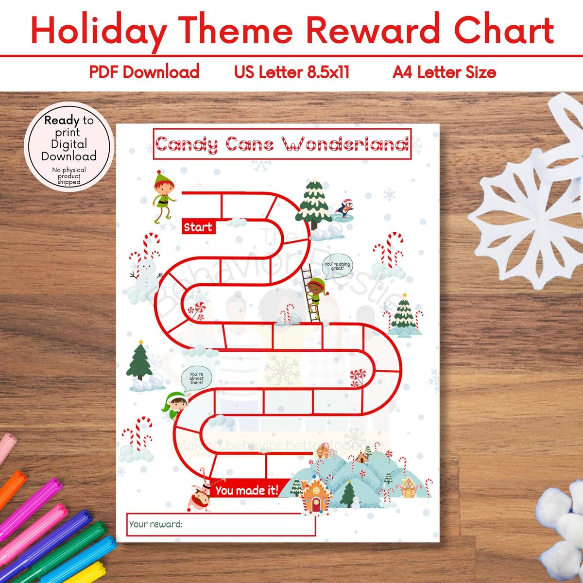 Christmas Behaviour Chart Etsy