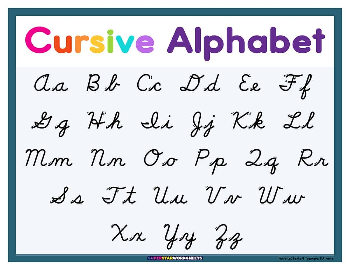 The Best Cursive Alphabet Printable And Teaching Tips