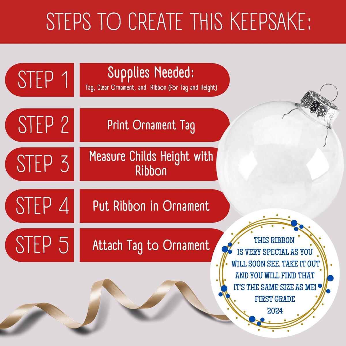 Custom Ribbon Height Christmas Tag Keepsake Ornament Digital Download Etsy