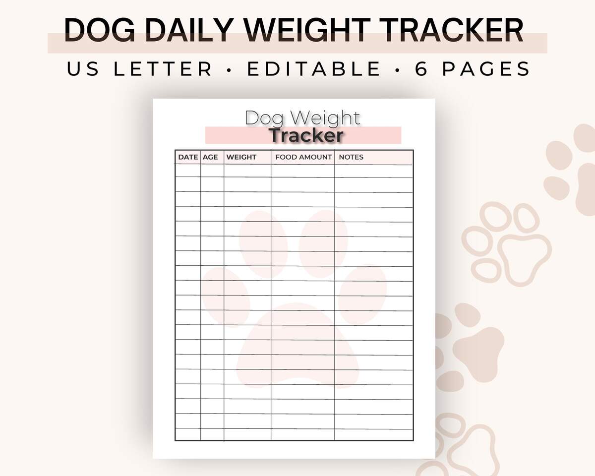Daily Weight Chart Template Puppy Weight Tracker Instant Download Puppies In Bloom Puppy Charts For Breeders