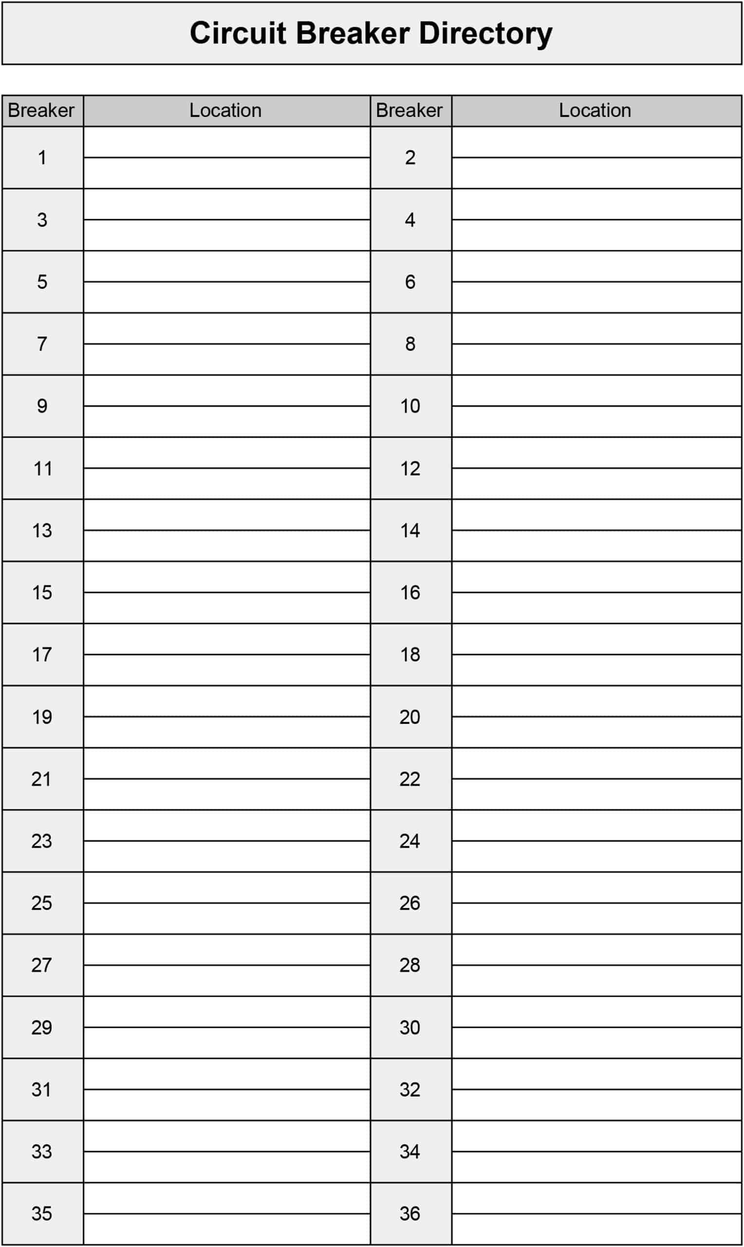 Electrical Panel Labels 100 Amp Circuit Breaker Label Set 170 Decals 20 Circuit Directory Sheets Electrical Panel Decals