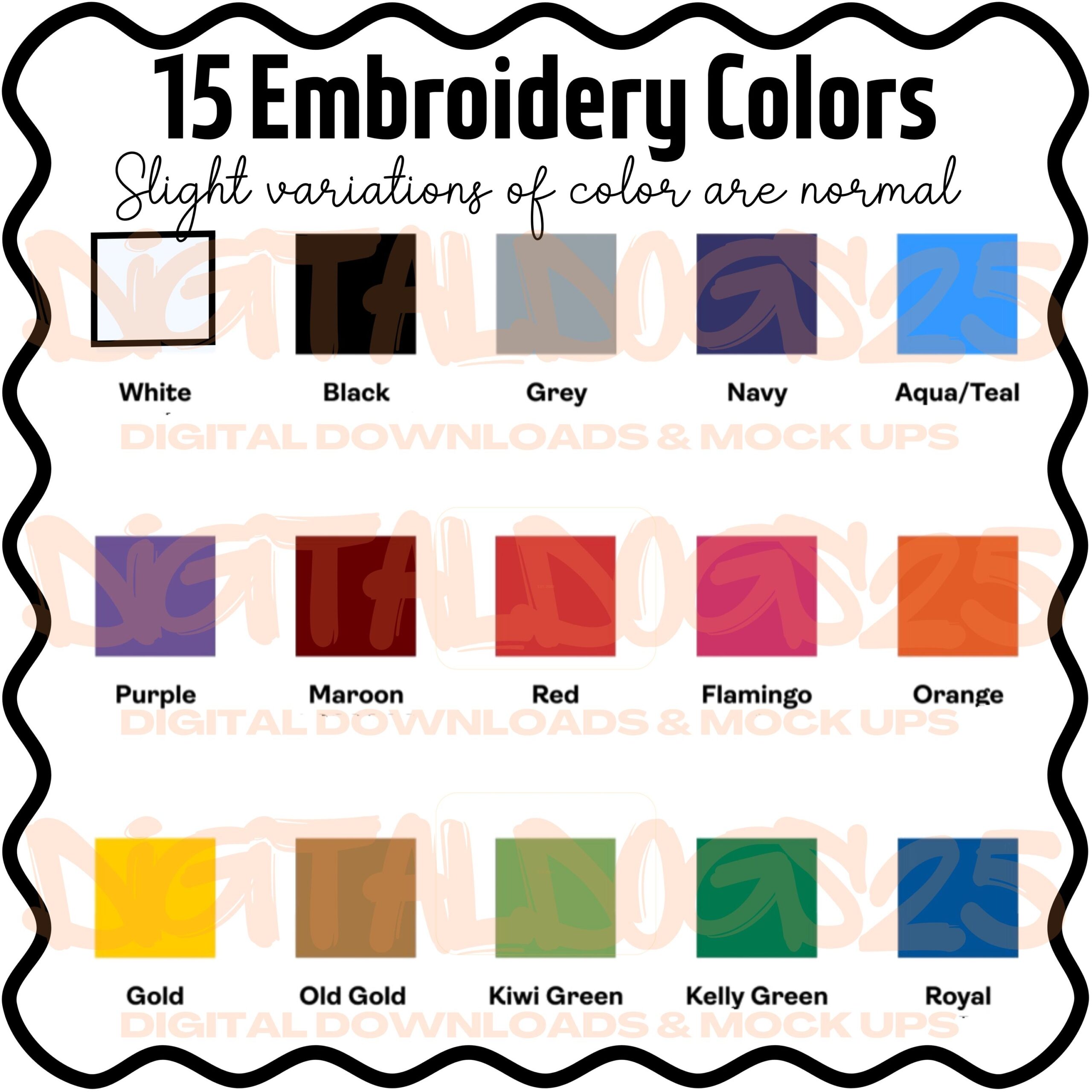 Embroidery Thread Color Chart Essential Swatch Guide For Monogram Embroidery Businesses On Etsy Sulky Thread Colors Etsy