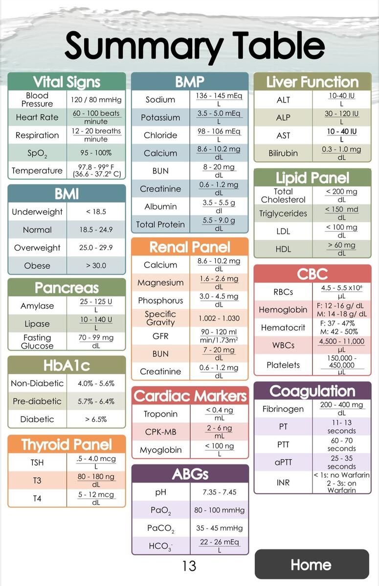 Essential Lab Values Digital Reference With Complete Blood Count Arterial Blood Gases And More Etsy Singapore