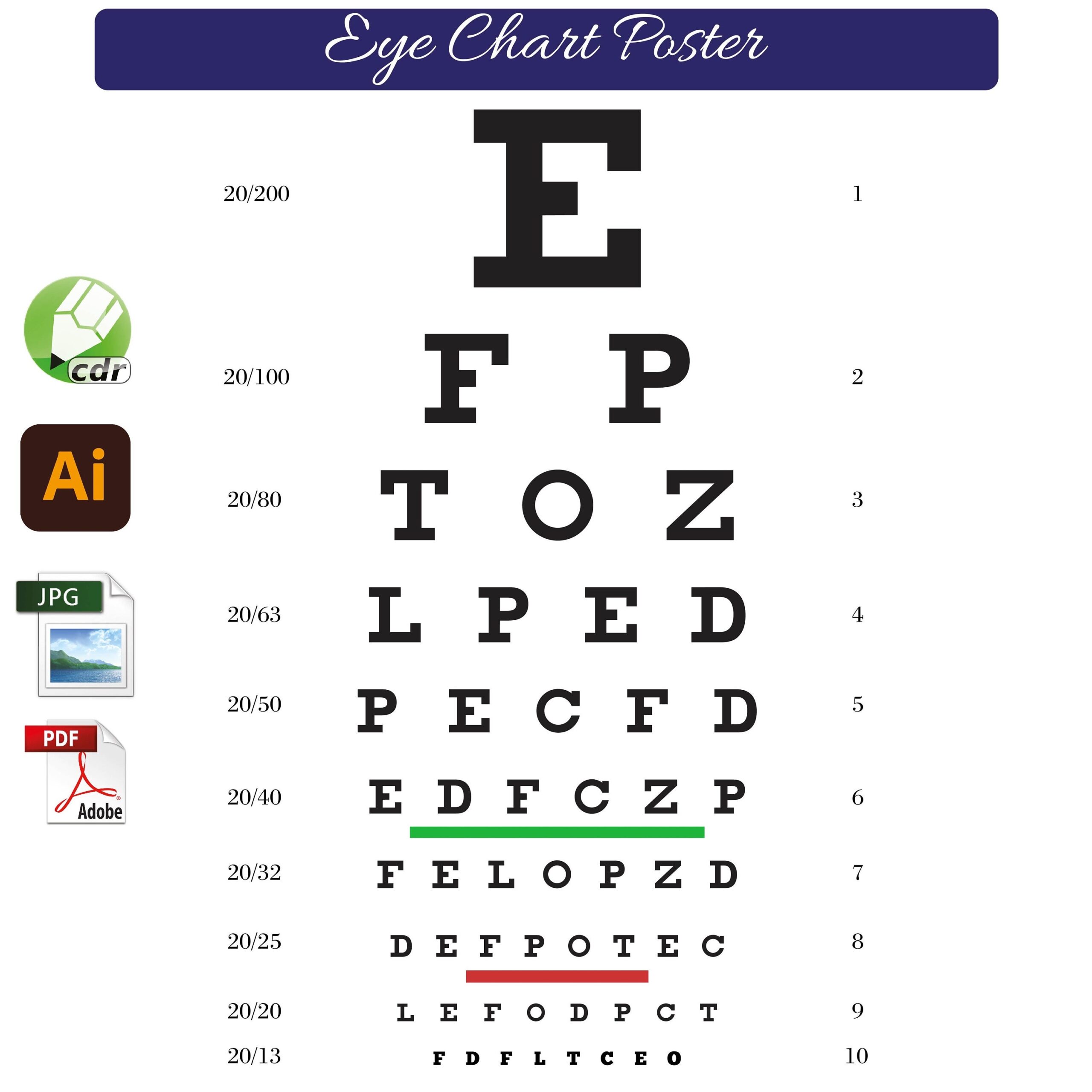 Eye Chart Print Etsy Singapore
