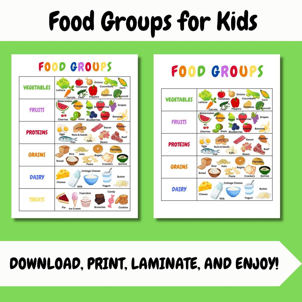 Food Groups For Kids Eat The Rainbow Kids Nutrition Healthy Food Tracker Healthy Eating Etsy