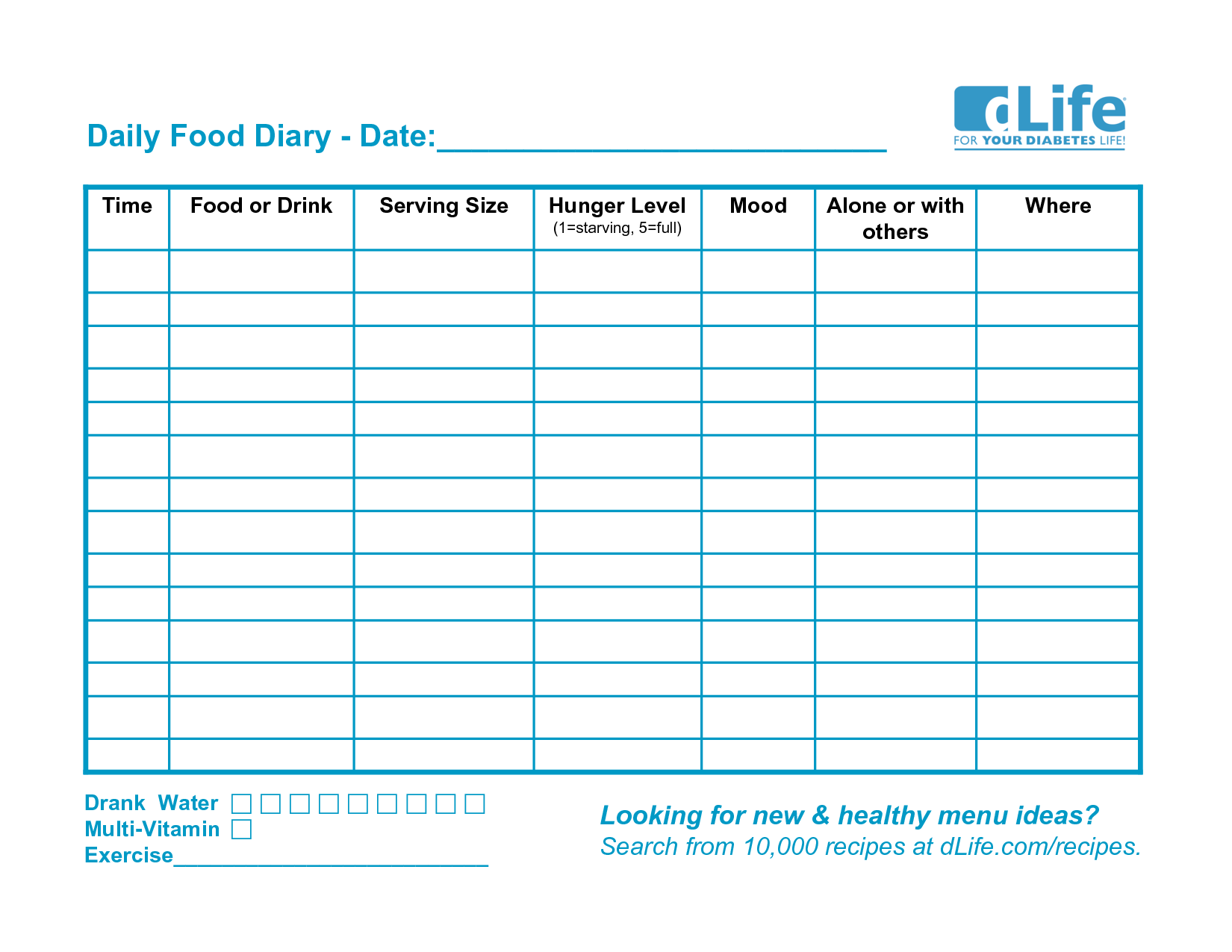 Food Journal Template 10 Free PDF Printables Printablee