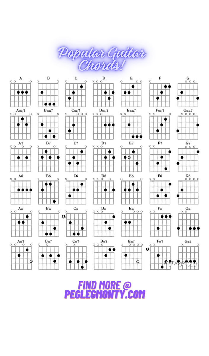 Free Downloadable Chord Chart Pegleg Monty S Guitars And Such