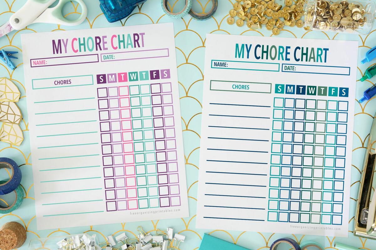 Free Printable Chore Charts For Kids Play Party Plan