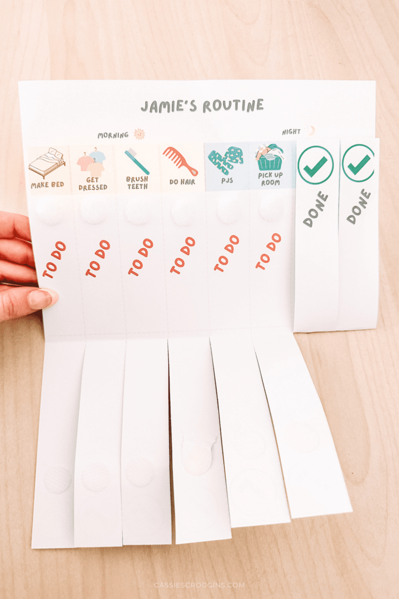 Free Printable Flip up Routine Chart For Kids Editable In Canva