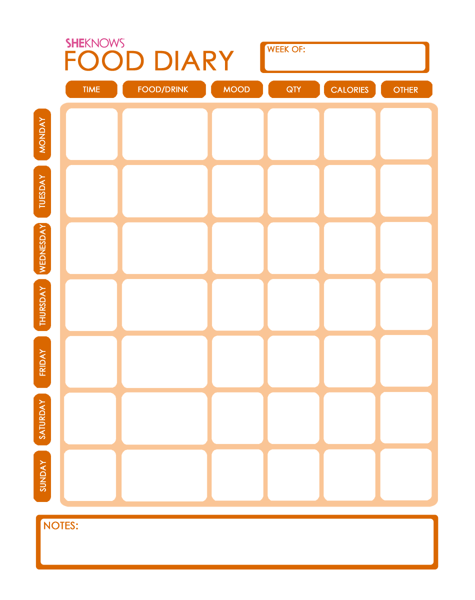 Free Printable Food Journal 6 Different Designs