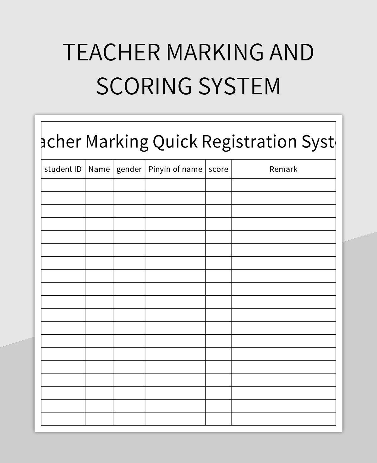 Grade Book Templates For The Classroom Editable Word File Download Edit And Print Etsy