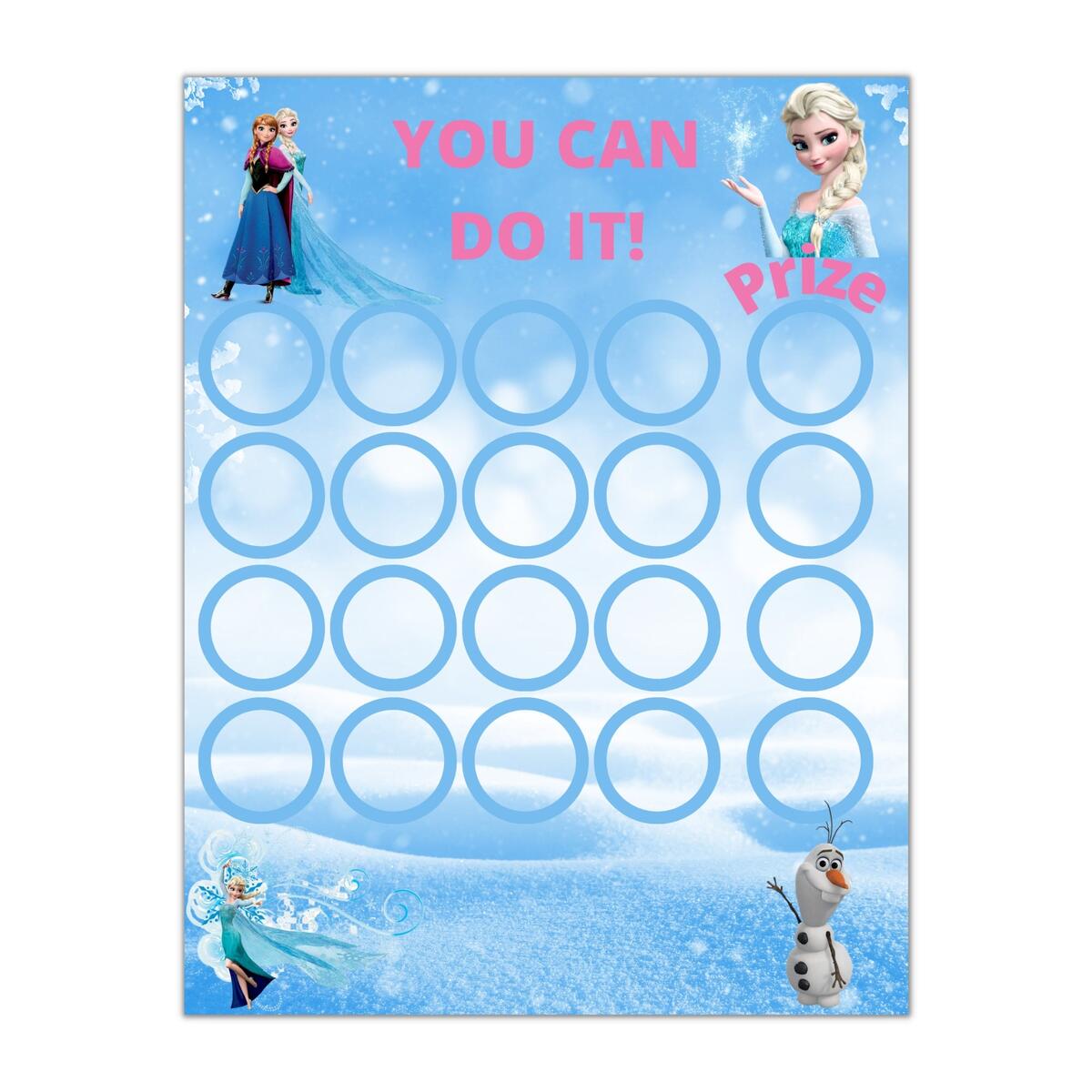 Frozen Reward Chart Potty Reward Chart Frozen Potty Chart Toddler Reward Chart Potty Training Sticker Chart Girl Reward Chart Etsy