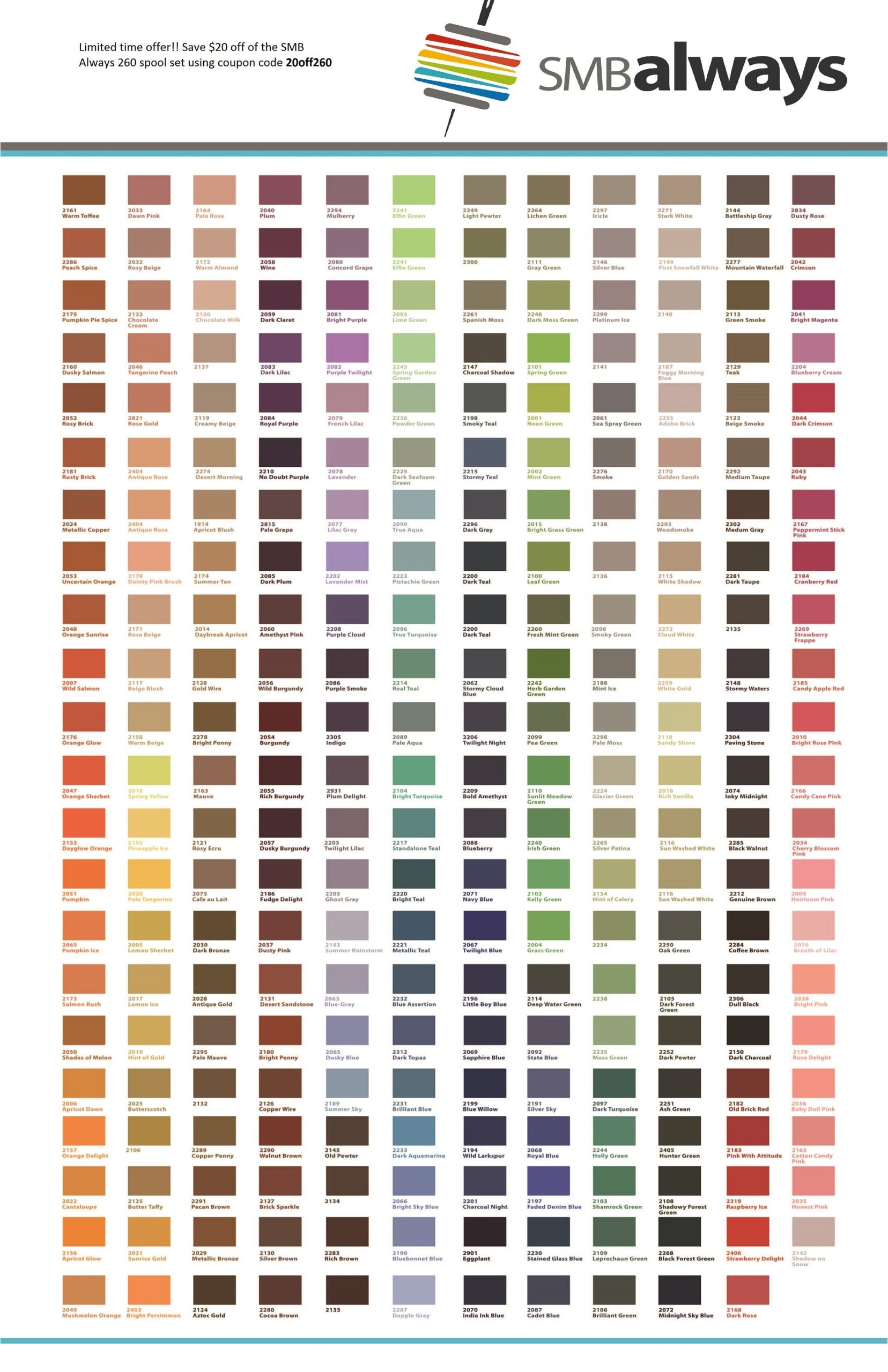 Glide Embroidery Thread Conversion Chart Etsy