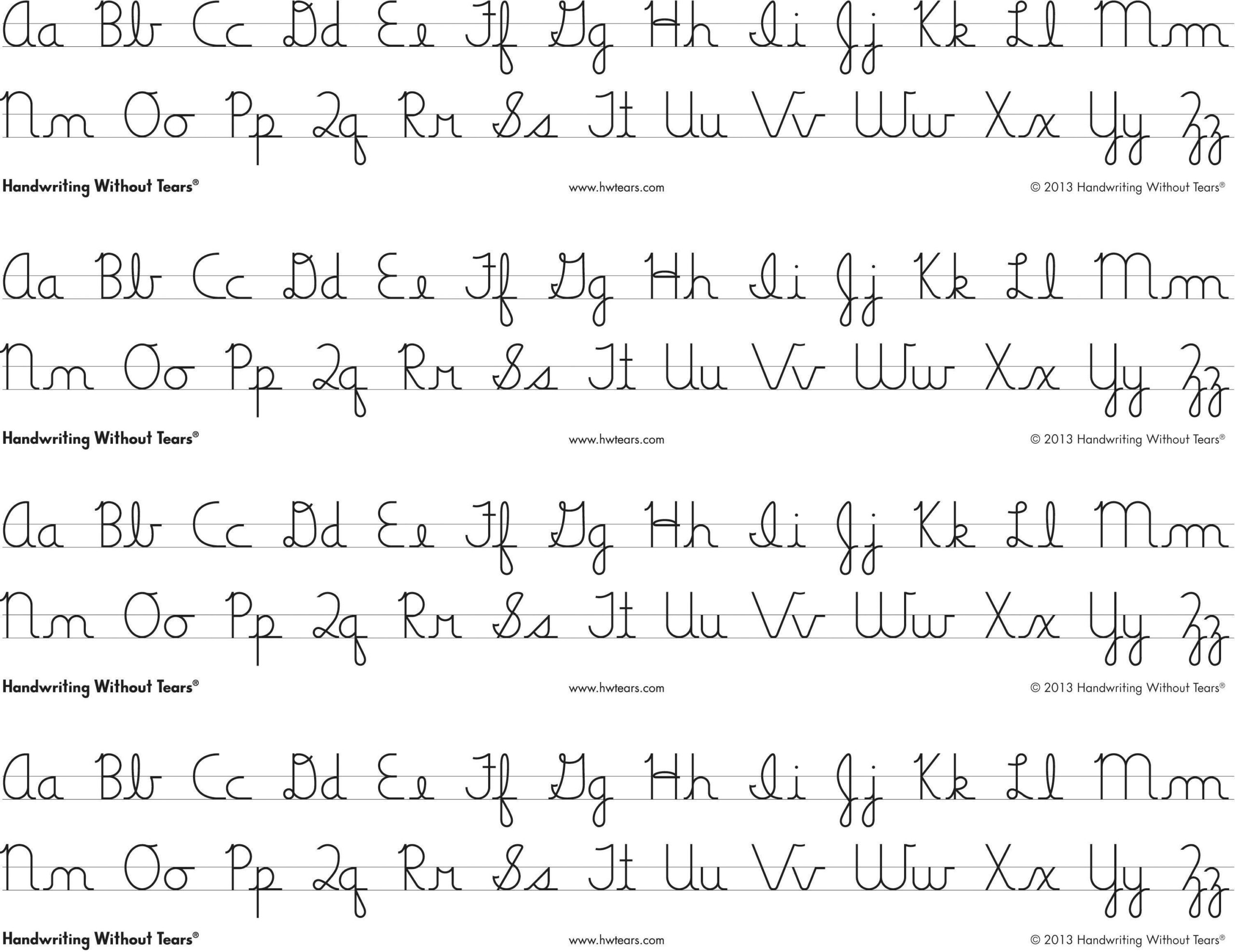 Spanish Cursive Letter Formation Charts For Students