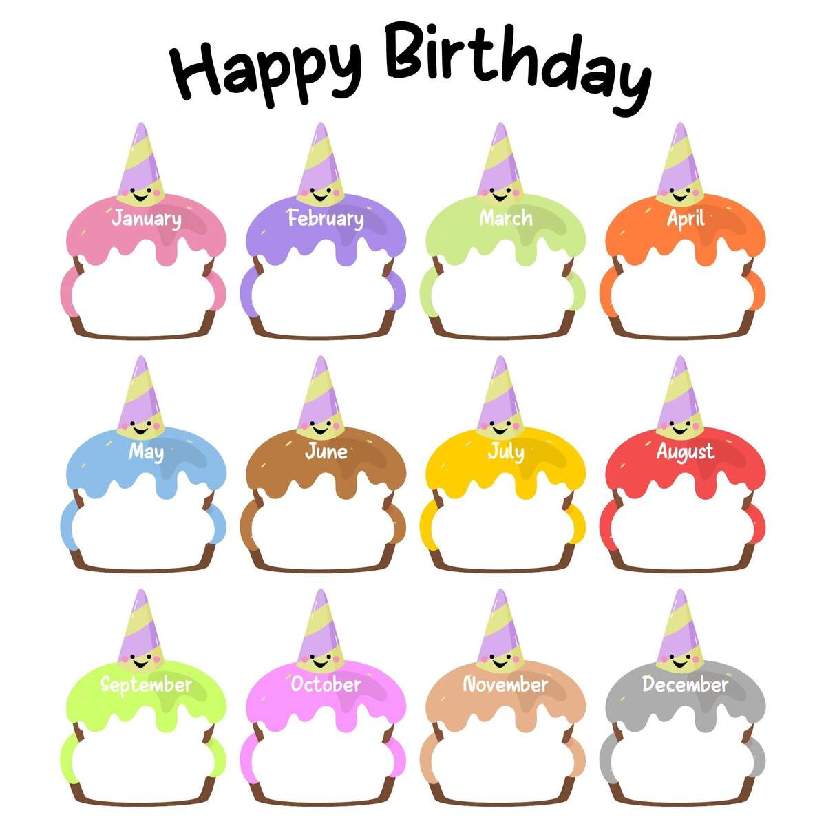 Happy Birthday Chart 10 Free PDF Printables Printablee