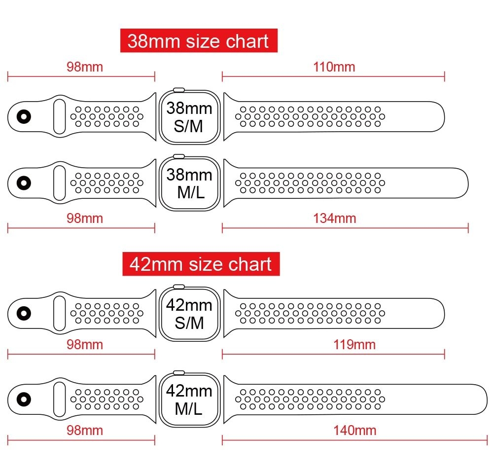 Hot Apple Watch Band Length Discount Apple Watch Band Size Chart Printable FREE Printable