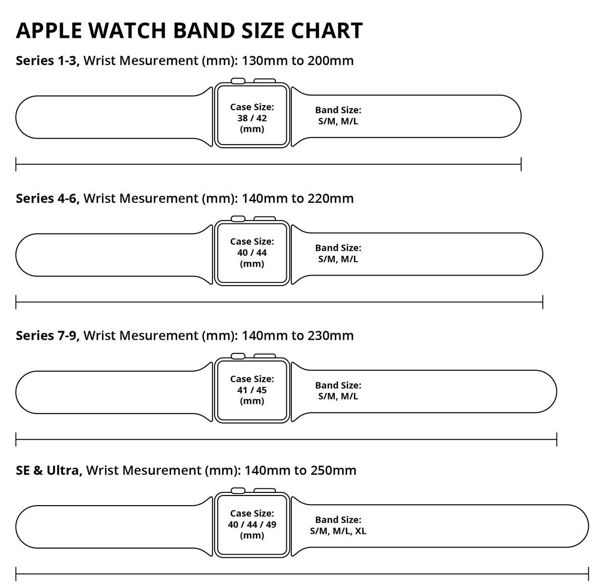 Hot Apple Watch Band Length Discount Apple Watch Band Size Chart Printable FREE Printable
