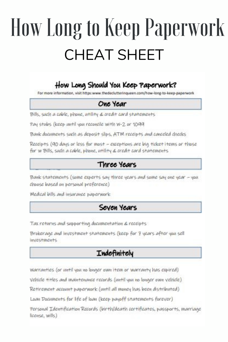 How Long To Keep Paperwork