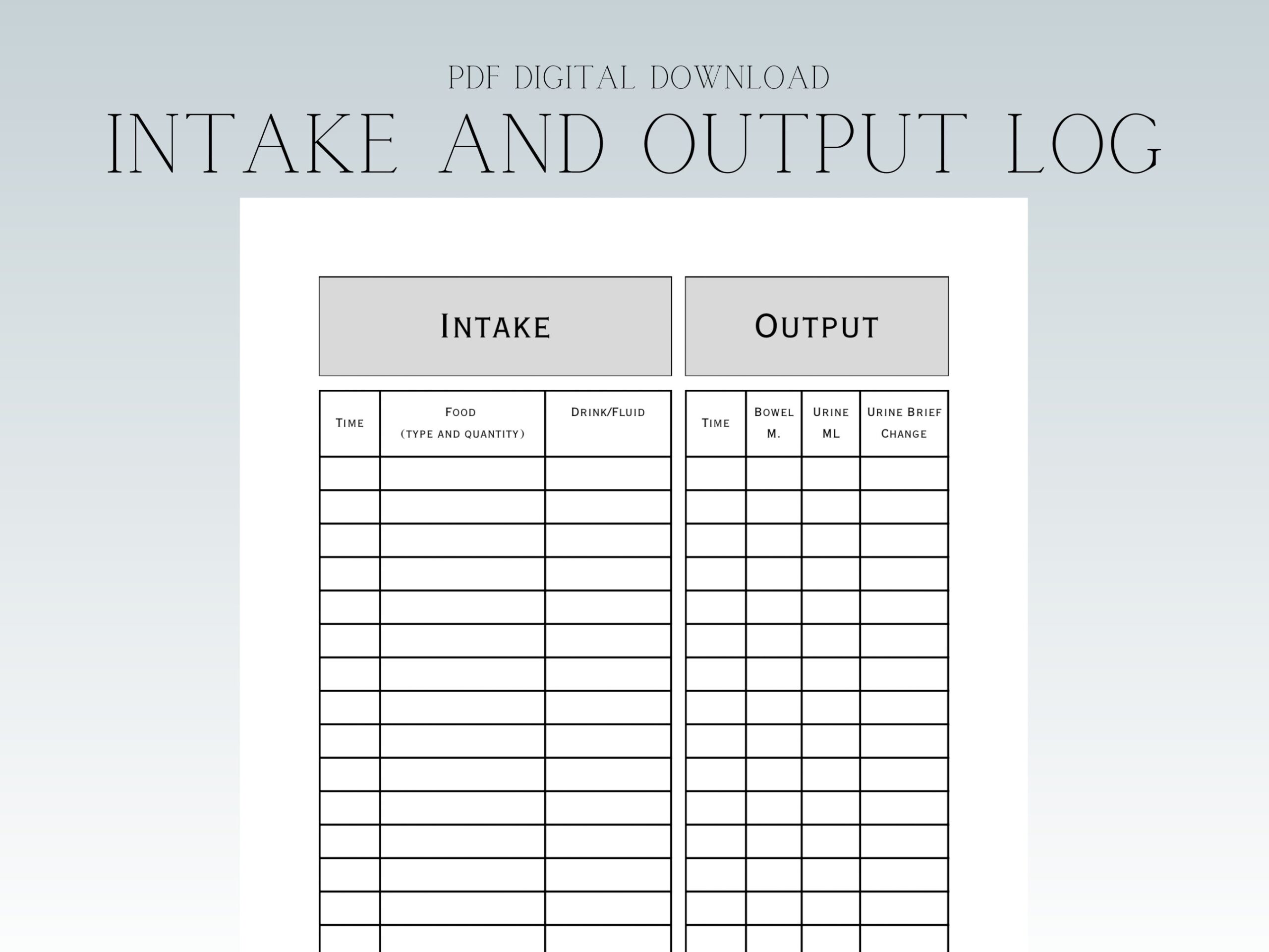 Intake And Output Digital Printable Fluid Balance Home Health Hospice Med Surg Shift Organizer And Planner Nursing Template Downloads Etsy Ireland