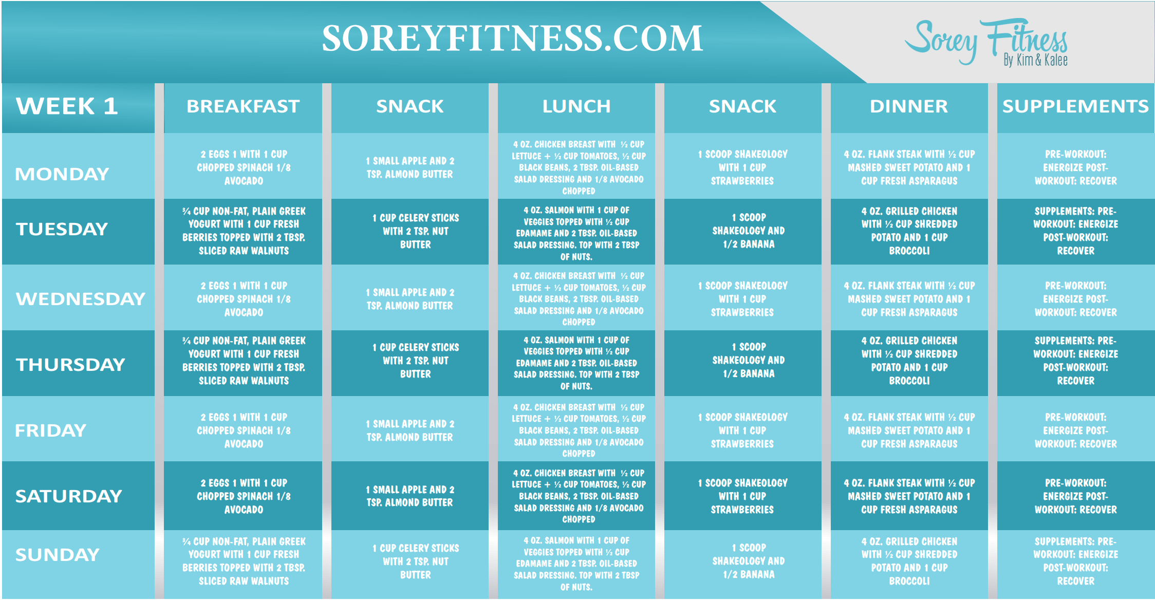 LIIFT4 Meal Plan Details A Free Plan To Use Today
