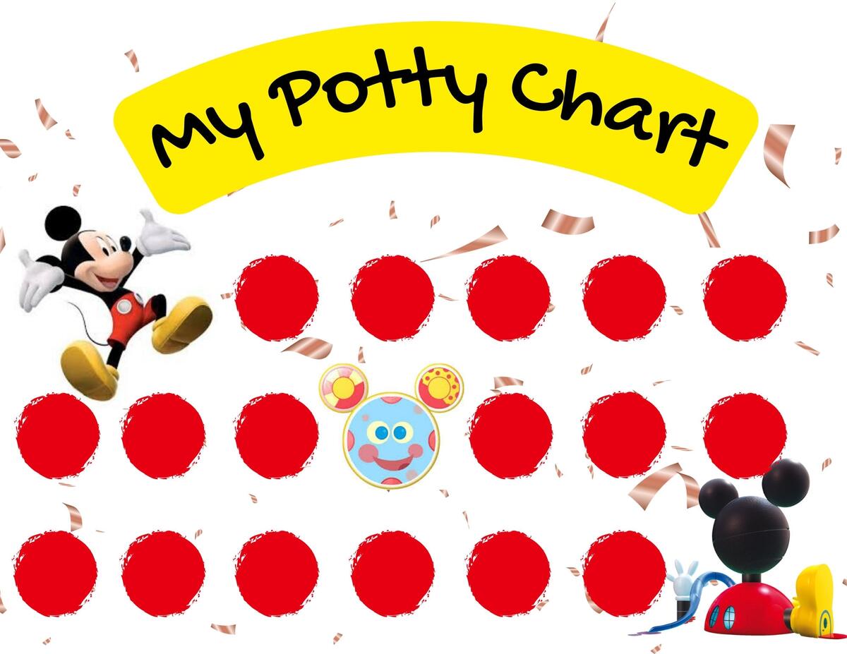 Mickey Potty Chart Mickey Potty Training Chart Potty Training Chart Template Printable Chart For Kids Downloadable Chart Etsy New Zealand