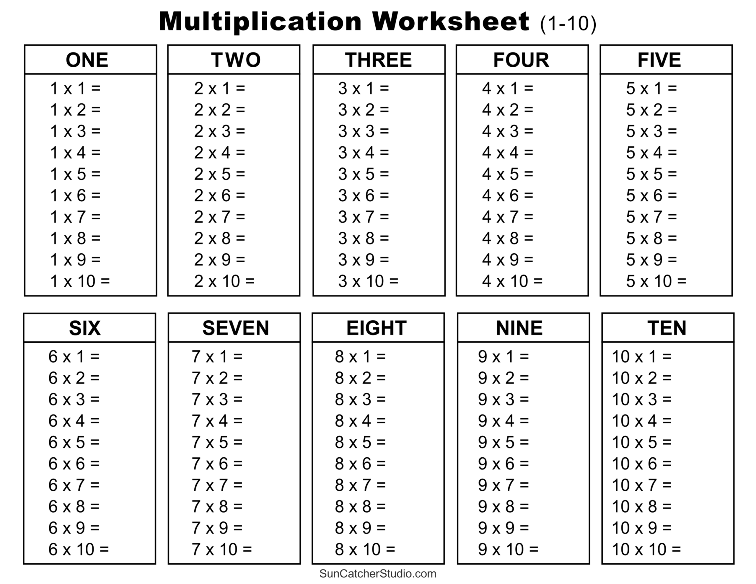 Free Multiplication Chart Printable Paper Trail Design