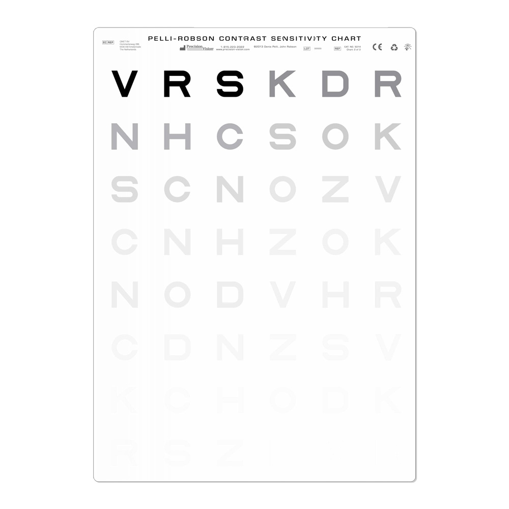 Pelli Robson Contrast Sensitivity Chart Precision Vision
