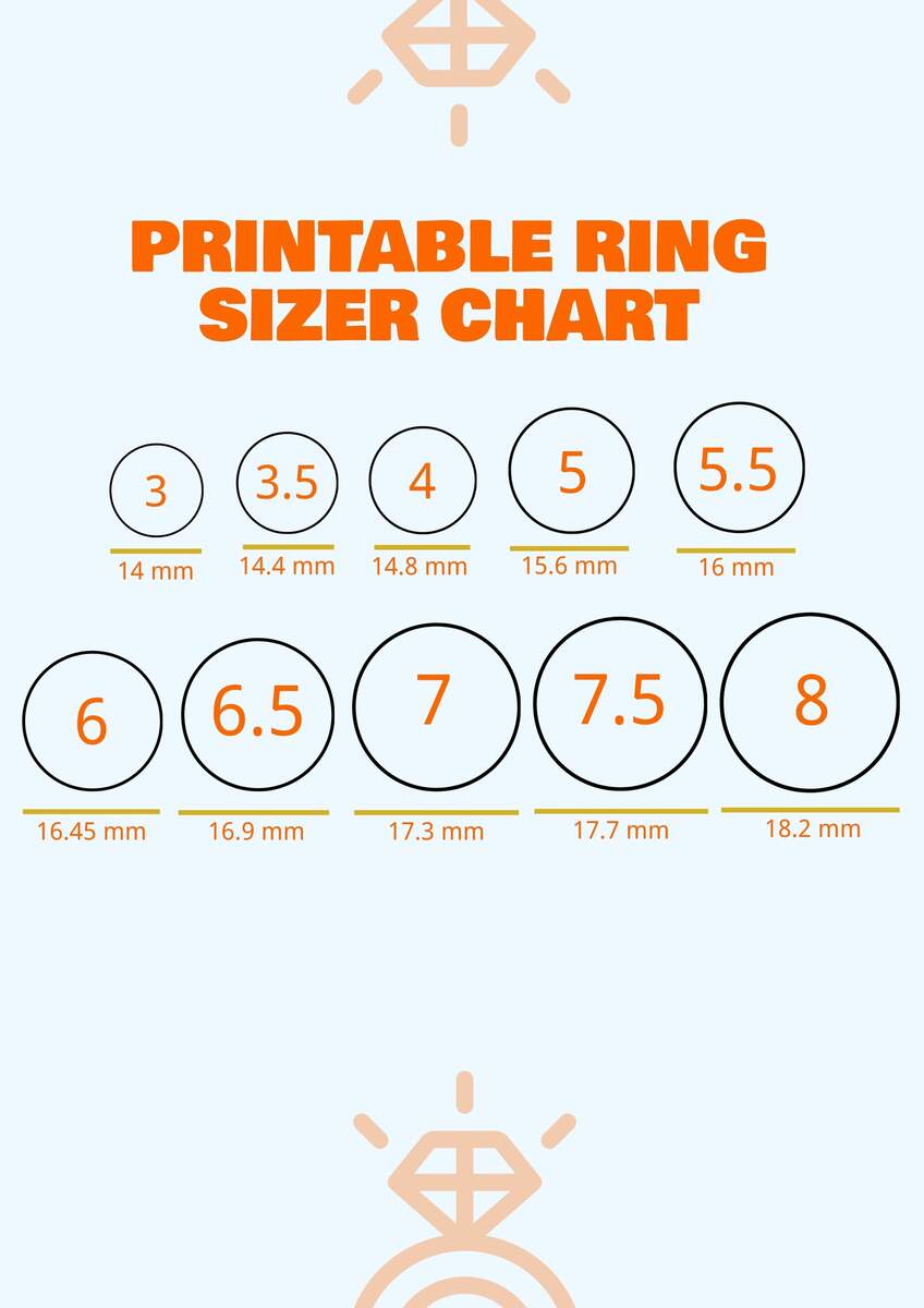Personal Printable Ring Sizer Chart Template In Illustrator PDF Download Template