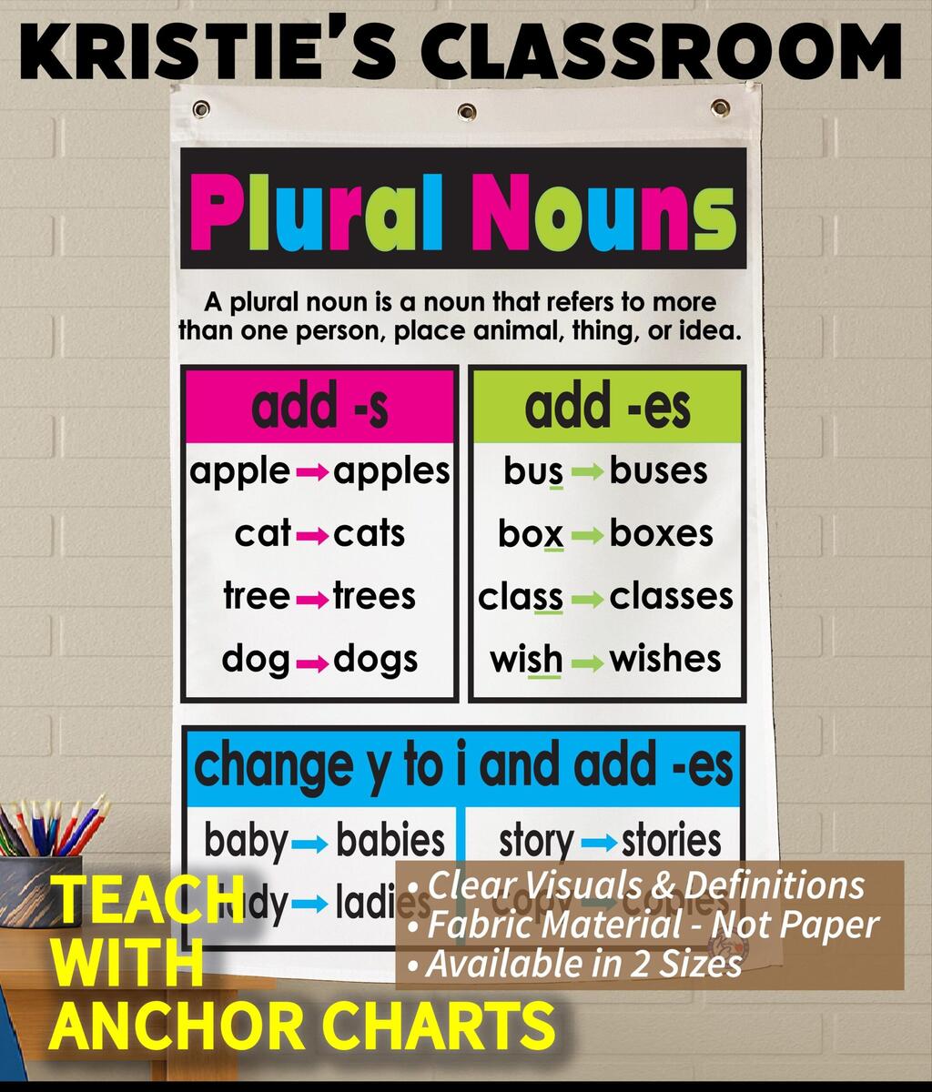 Plural Nouns Anchor Chart Fabric Classroom Poster Etsy Israel
