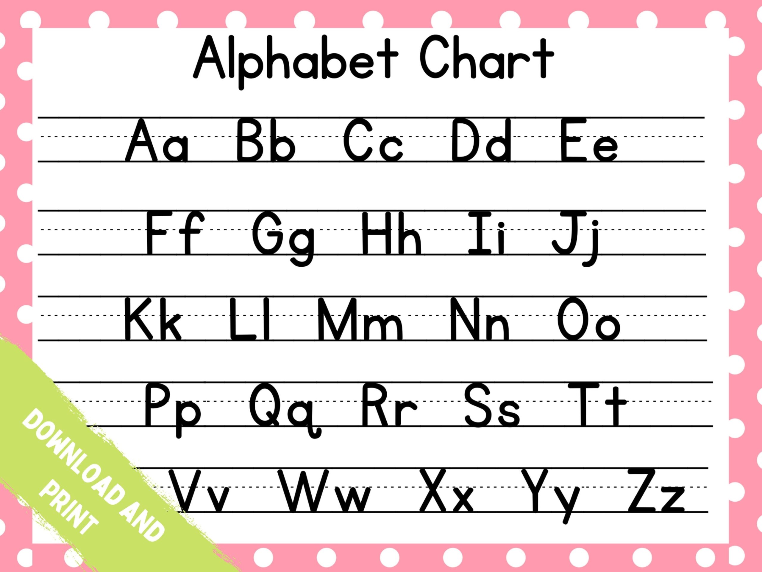 Alphabet Chart With Pictures Free Printable Doozy Moo