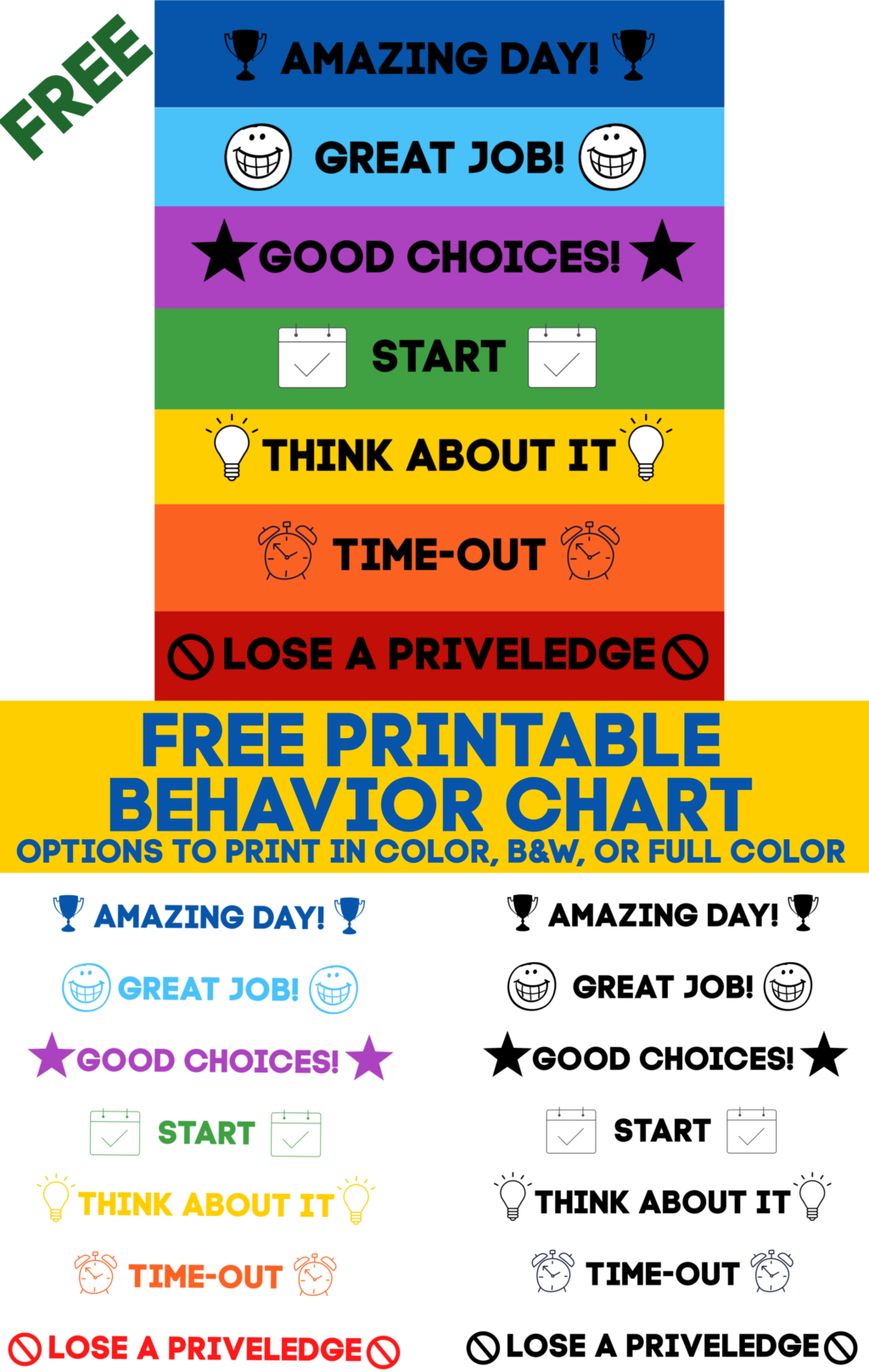 Monthly Behavior Chart Free Printable Goally