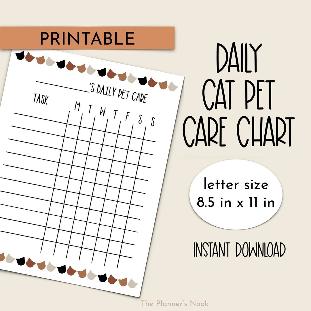Child S Pet Care Chart In Illustrator PDF Download Template