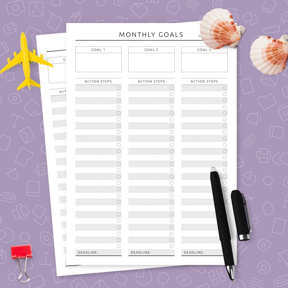 Printable Goal Chart Templates Download PDF