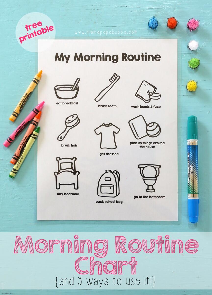 Kids Morning Routine Chart To Make Mornings Easier The Savvy Sparrow