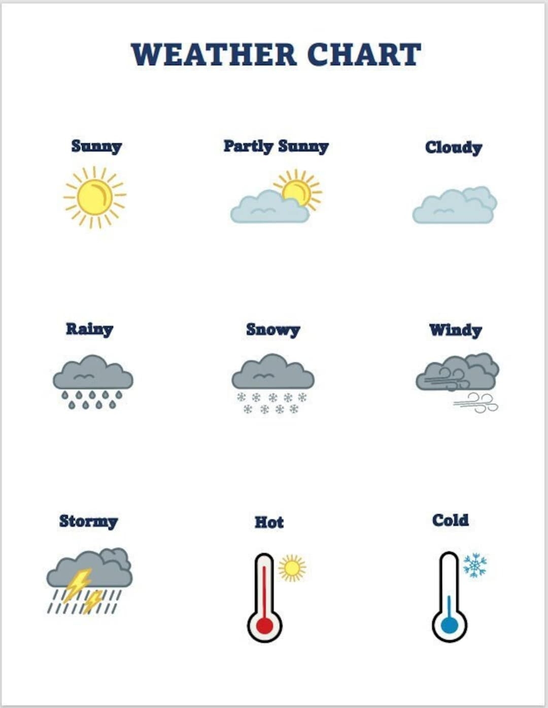 Printable Weather Chart Homeschool Learning PDF File Etsy