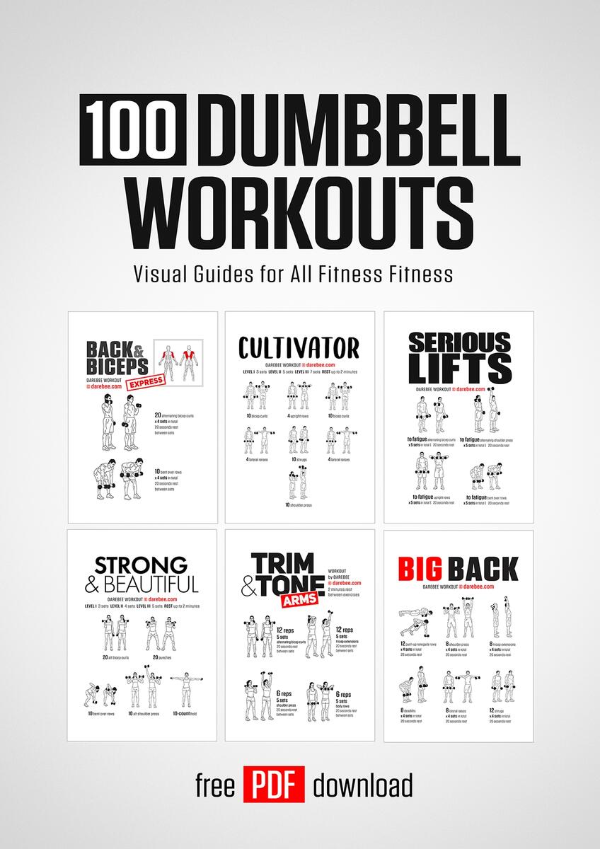 Printable Dumbbell Workout Chart Free Poster Printable Dumbbell Exercises Free Dumbbell Workout Chart