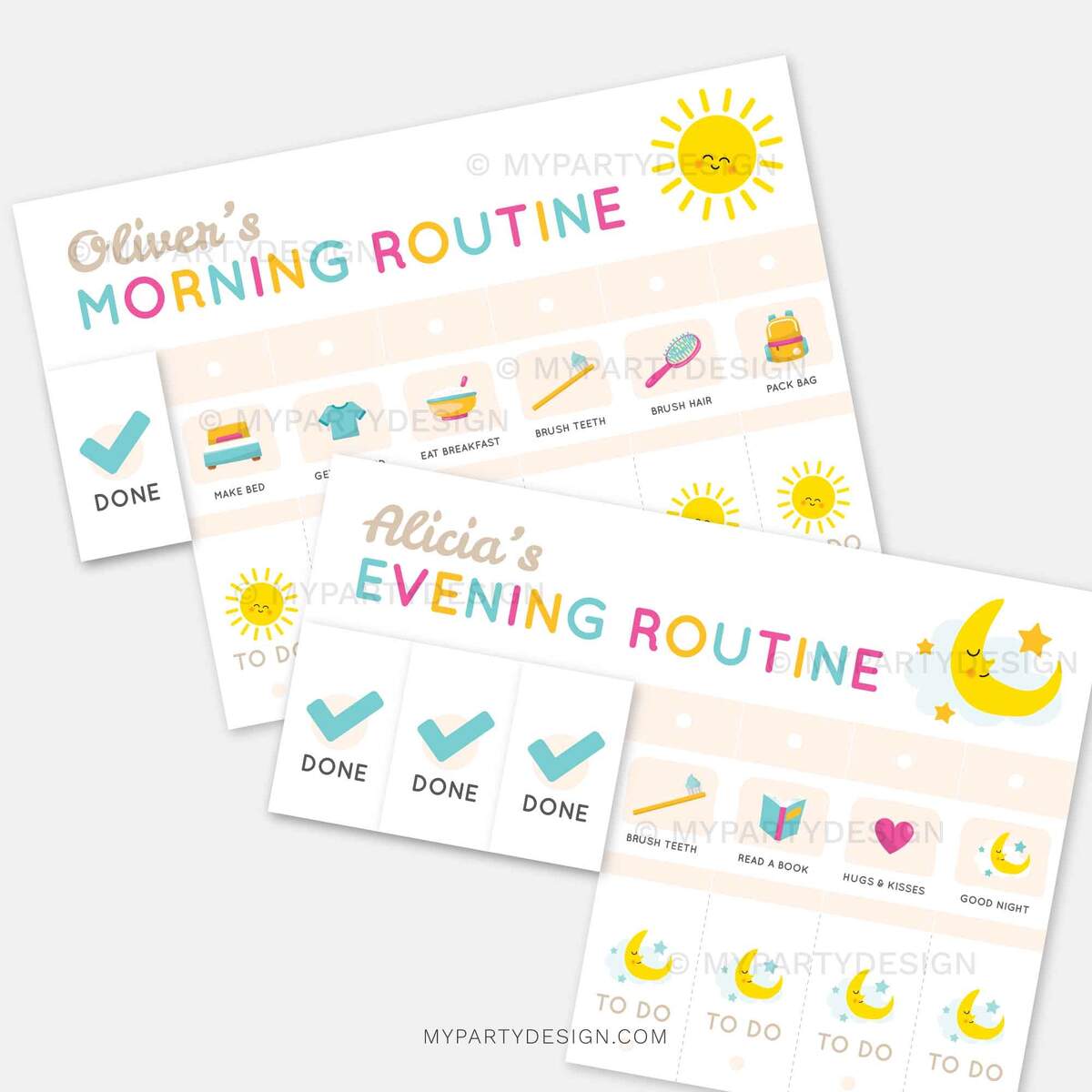 Routine Flip Chart For Kids Printable PDF My Party Design