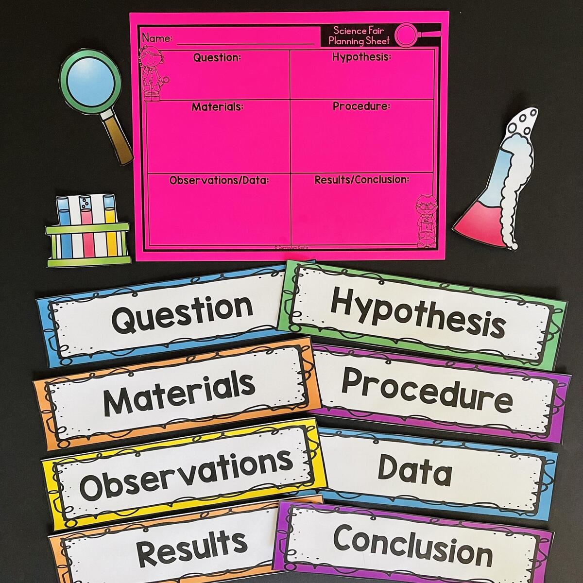 Science Fair Project Labels FREE CURRICULUM CASTLE