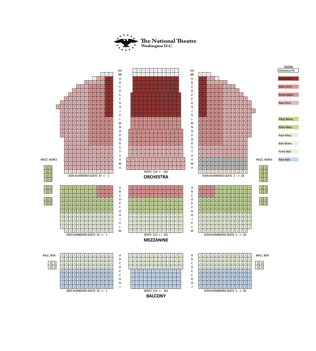 Seating Chart Broadway At The National