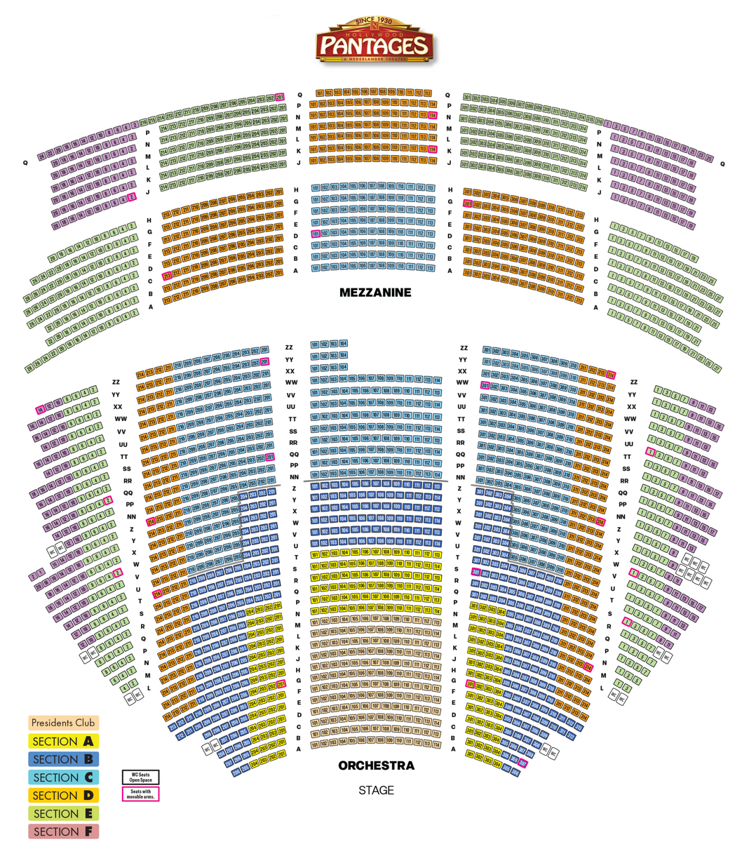 Seating Charts Broadway In Hollywood