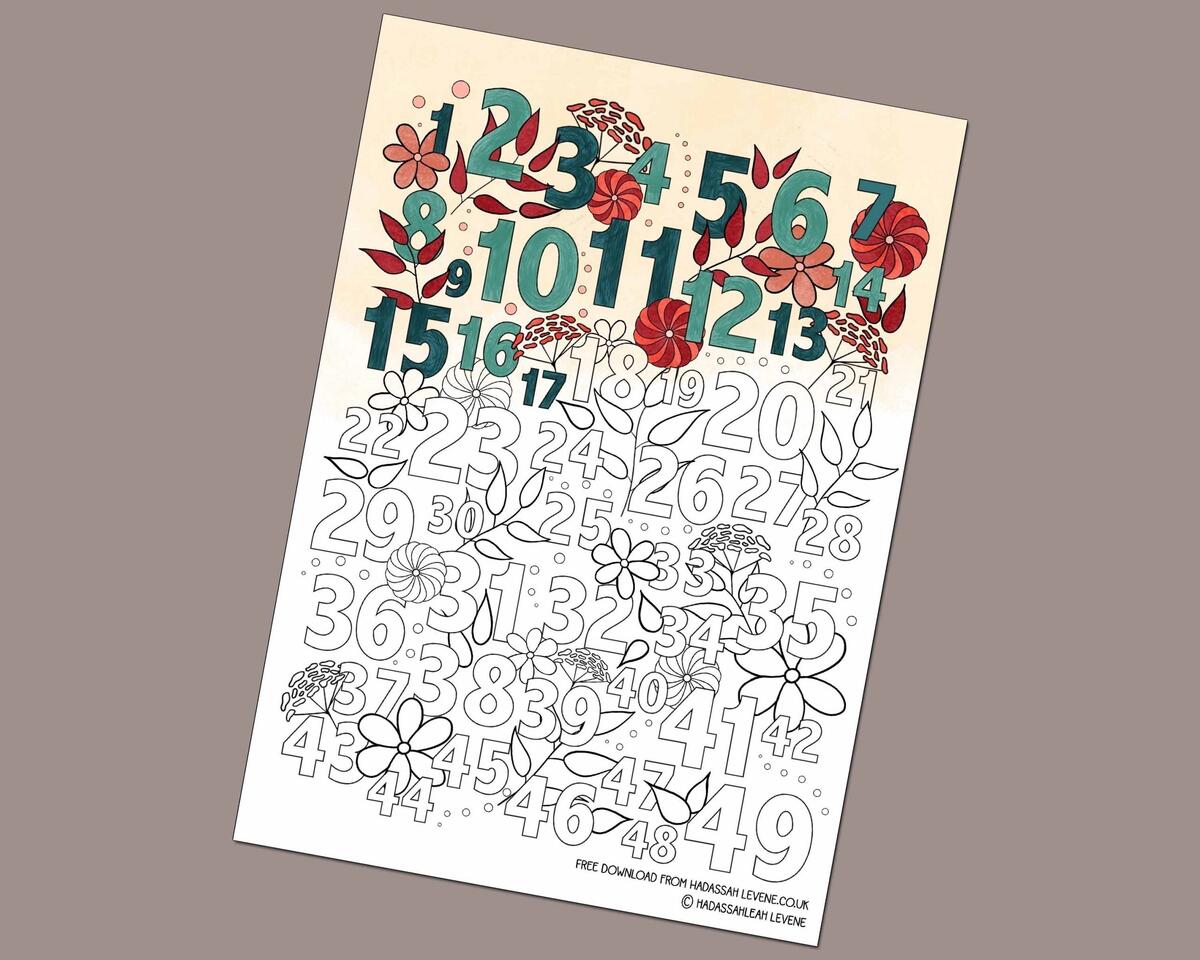 Sefirat Haomer Chart Colouring Page Hadassah Levene
