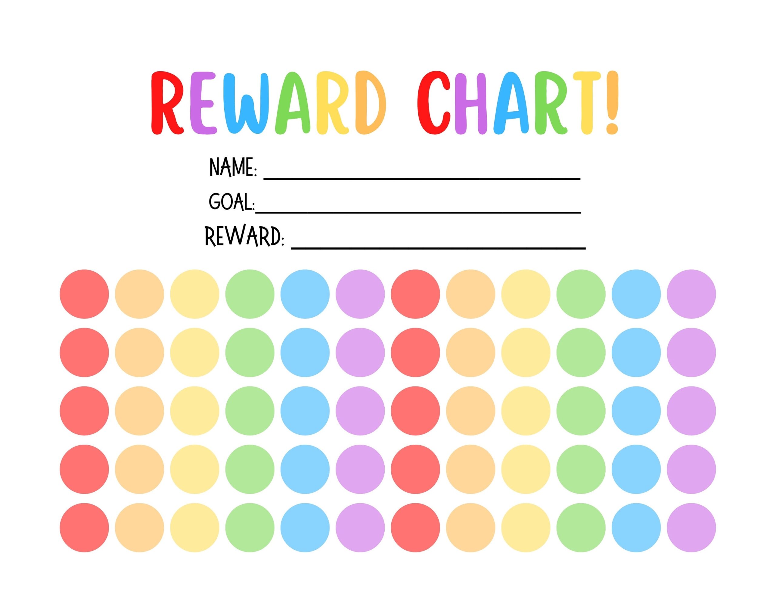 Printable Rainbow Reward Chart Girl S Sticker Chart Instant Download Reward Chart Toddler Reward Chart Potty Training Chart Sunshine Etsy