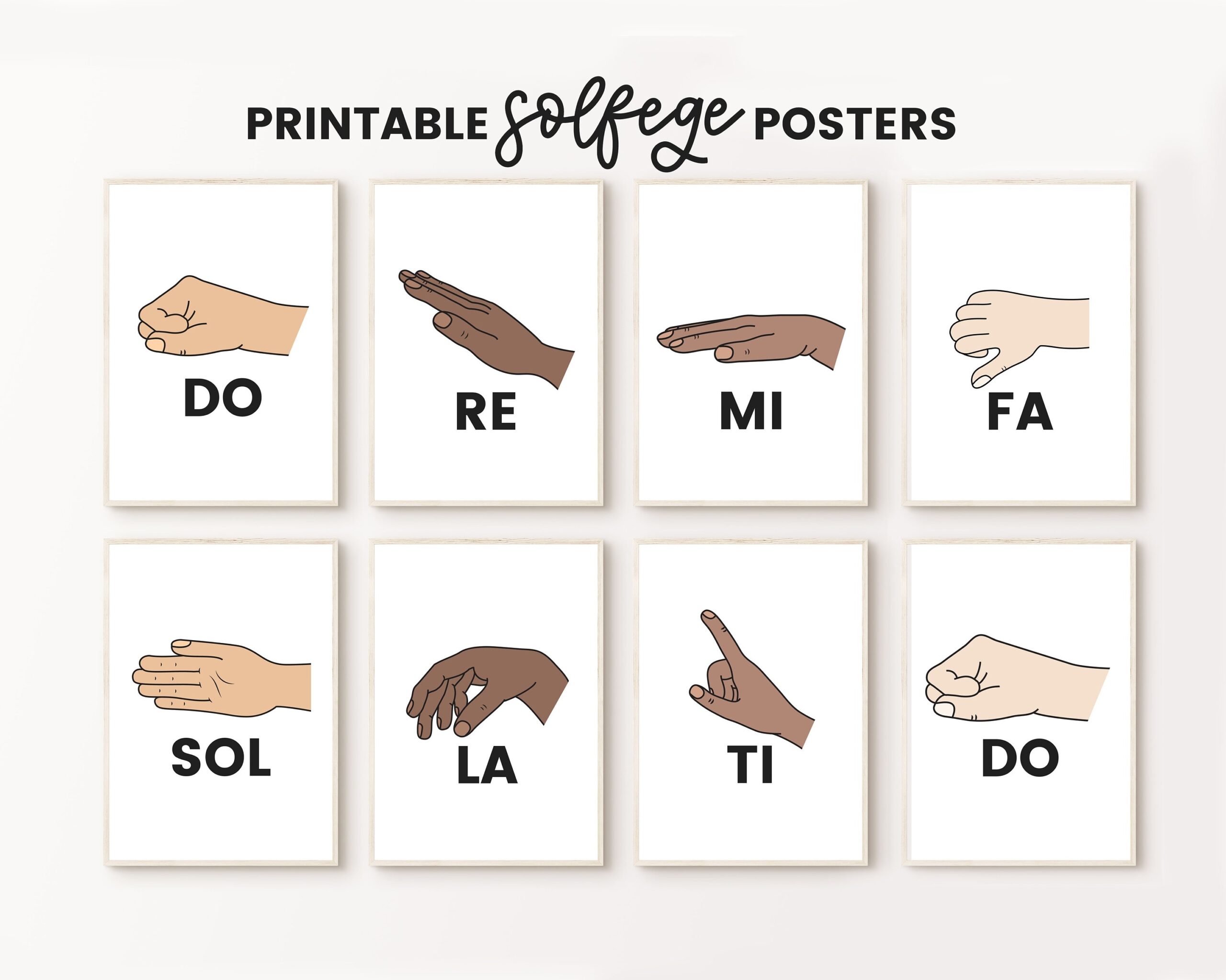 Solfege Hand Sign Solfege Poster Music Class Poster Music Teacher Decor Elementary Music Class Do Re Mi Poster Printable Solfege Chart Etsy