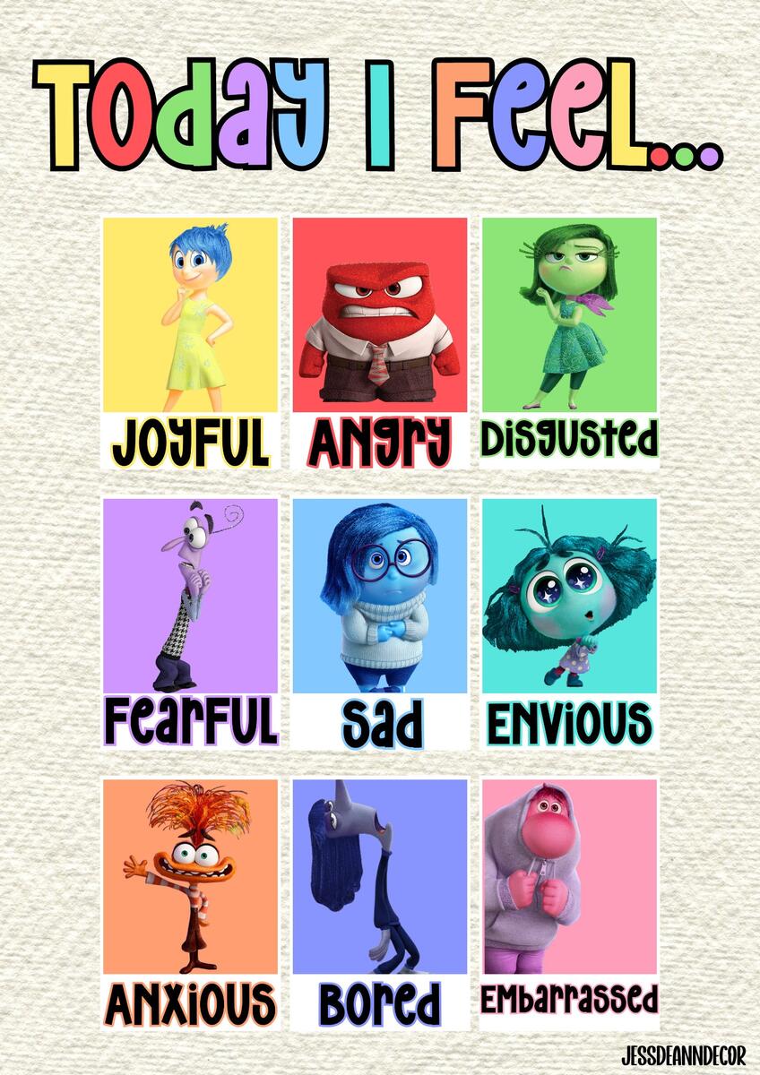 Today I Feel Png Inside Out Characters Cartoon Emotions Posters Classroom Decor Bulletin Board Etsy Ireland