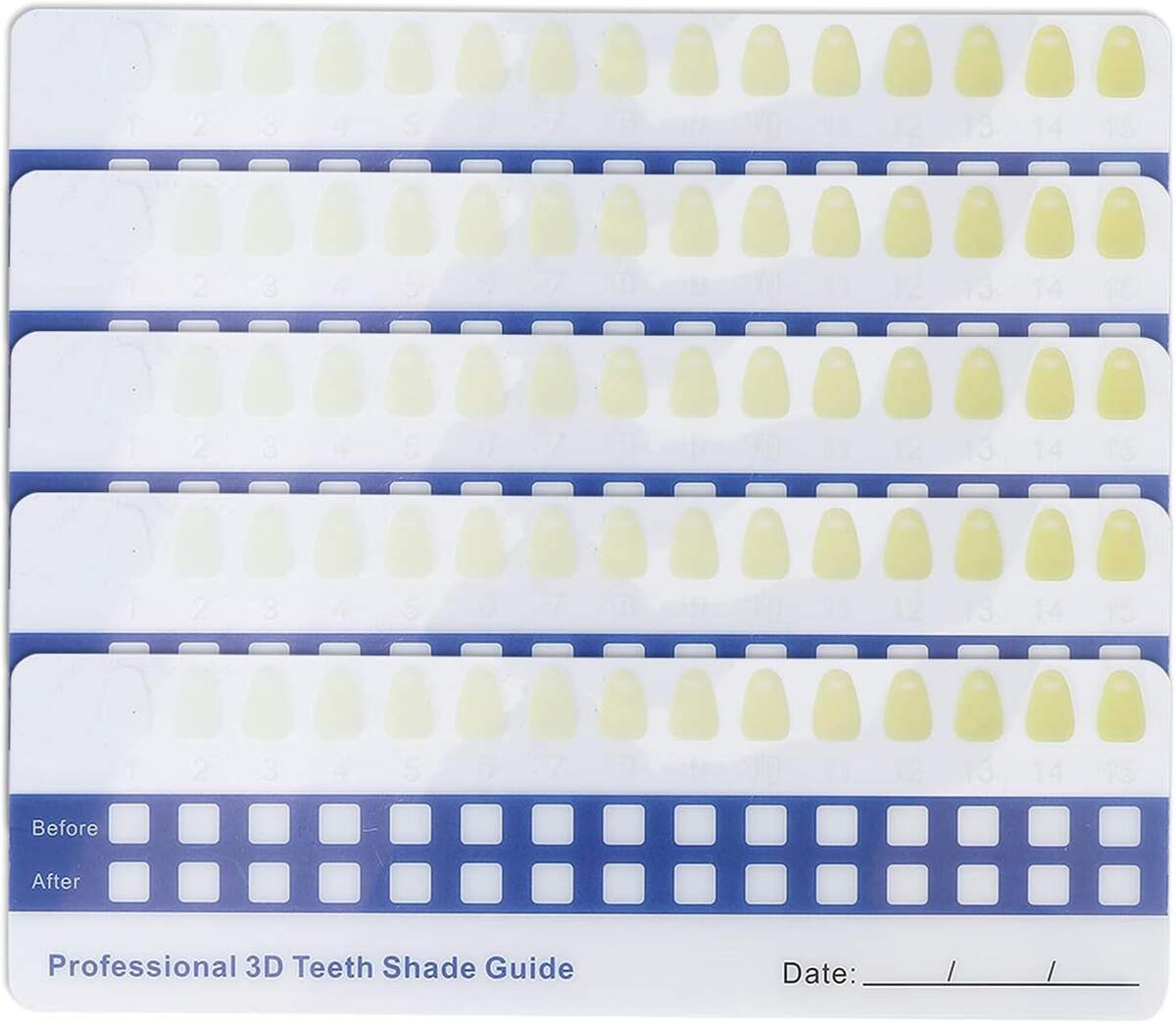 Tooth Color Chart 5pcs Teeth Whitening Guide Dental Care Comparison Card For Home Use Buy Now With Express International Delivery GoSupps